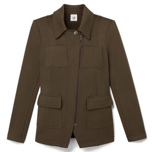 Cabi L Modern Contemporary Preppy Casual Military Green Utility Knit Blazer